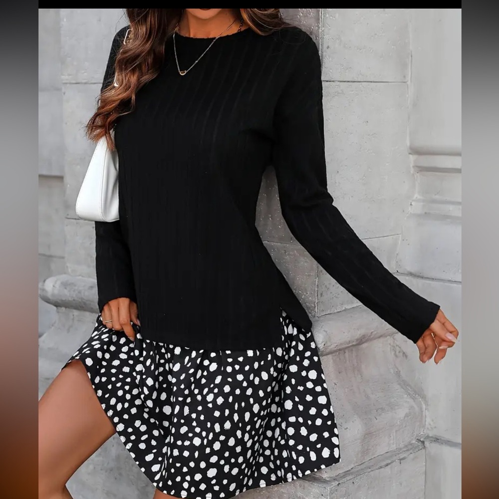 Floral Print Loose Fit Dress Casual Fall/Winter